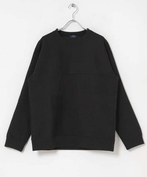 URBAN RESEARCH ITEMS / アーバンリサーチ アイテムズ Tシャツ | キリカエ ジャカード クルーネックtops(ブラック)