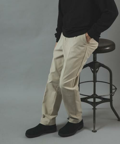 URBAN RESEARCH ITEMS / アーバンリサーチ アイテムズ パンツ | Brush Twill センタープレス パンツ(ベージュ)