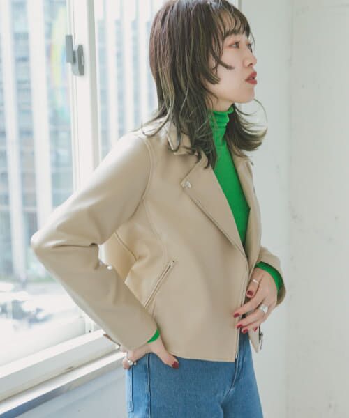 ＊＊URBAN RESEARCH ITEMS / アーバンリサーチ アイテムズ その他アウター | フェイクレザーダブルライダースジャケット（GREGE）