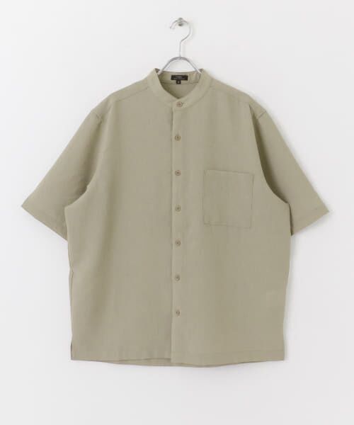 セール】 『UR TECH DRYLUXE』リネンタッチバンドカラー半袖
