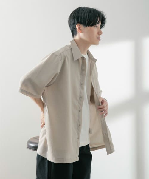 セール】 『UR TECH DRYLUXE』リネンタッチレギュラーカラー半袖
