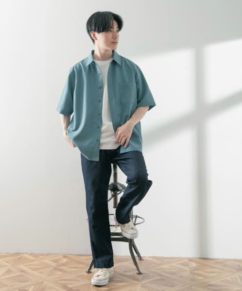 【リネン100%❗️】entwa ダッチカラーシャツ 半袖 リネン セール】 『UR TECH DRYLUXE』リネンタッチレギュラーカラー半袖