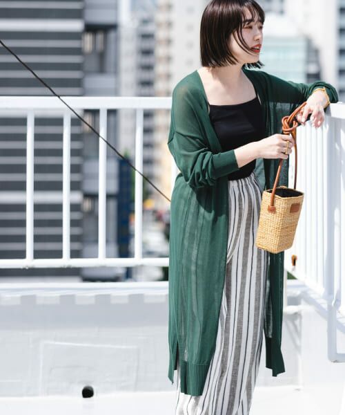 ＊＊URBAN RESEARCH ITEMS / アーバンリサーチ アイテムズ カーディガン・ボレロ | サマーニットロングカーディガン（GRN）