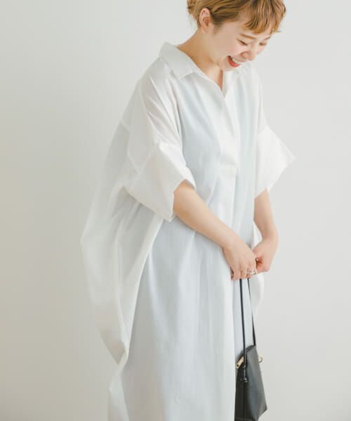 me＊ 様nest Rorb ドルマンシャツワンピースオフホワイト