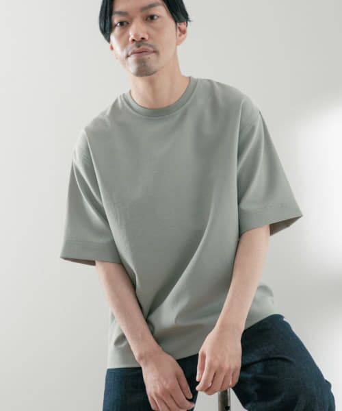 ＊＊URBAN RESEARCH ITEMS / アーバンリサーチ アイテムズ Tシャツ | 『接触冷感』クールタッチ エステルトロ布帛Tシャツ（GRN）