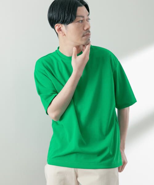 ＊＊URBAN RESEARCH ITEMS / アーバンリサーチ アイテムズ Tシャツ | 『UR TECH ひやサラクール』 ライトポンチ トップス（GRN）