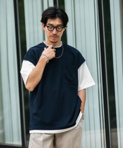 『UR TECH ひやサラクール』サーマル フェイクレイヤードTシャツ