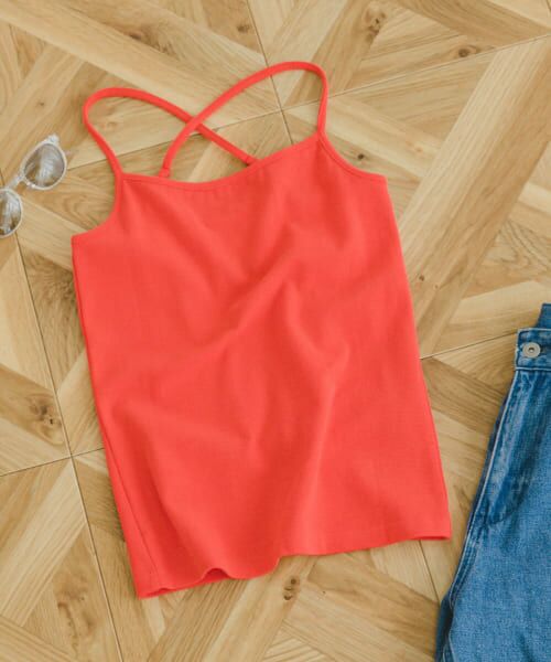 ＊＊URBAN RESEARCH ITEMS / アーバンリサーチ アイテムズ キャミソール・チューブトップ | リップルバッククロスキャミソール（RED）