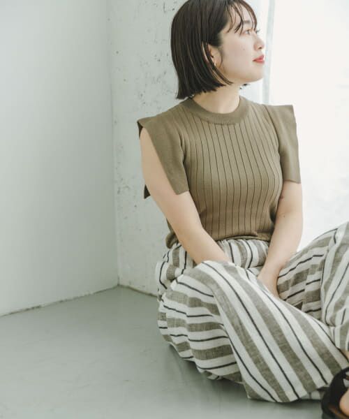 ＊＊URBAN RESEARCH ITEMS / アーバンリサーチ アイテムズ ニット・セーター | ショルダータックリブニット（L.KHK）