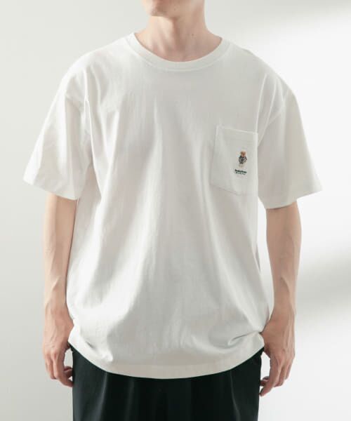 ＊＊URBAN RESEARCH ITEMS / アーバンリサーチ アイテムズ Tシャツ | TEDDY BEARワンポイント刺繍ポケットTシャツ（C）