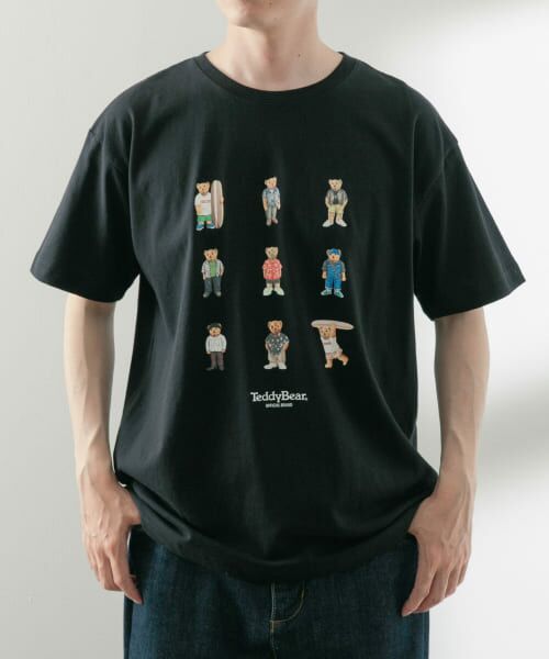 ＊＊URBAN RESEARCH ITEMS / アーバンリサーチ アイテムズ Tシャツ | TEDDY BEAR プリントTシャツ（BLK）