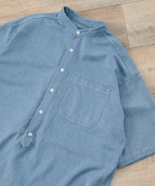 ＊＊URBAN RESEARCH ITEMS / アーバンリサーチ アイテムズ シャツ・ブラウス | イージーケア バンドカラー半袖シャツ（BLU）