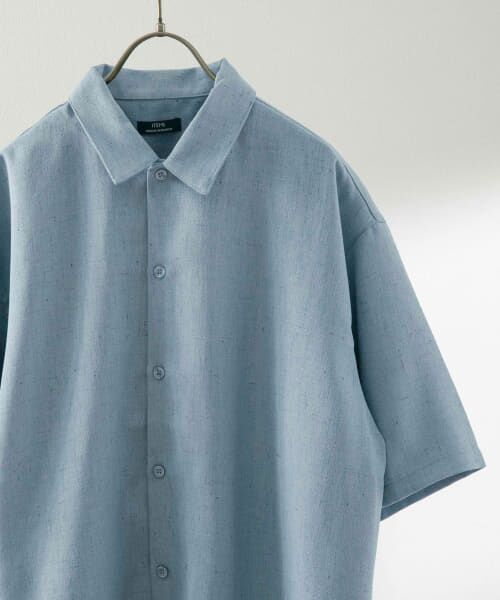 ＊＊URBAN RESEARCH ITEMS / アーバンリサーチ アイテムズ シャツ・ブラウス | リネンライク ショートスリーブ ネップシャツ（BLU）