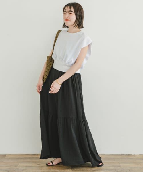 ＊＊URBAN RESEARCH ITEMS / アーバンリサーチ アイテムズ ワンピース | ショートスウェット×キャミワンピース（BLK）