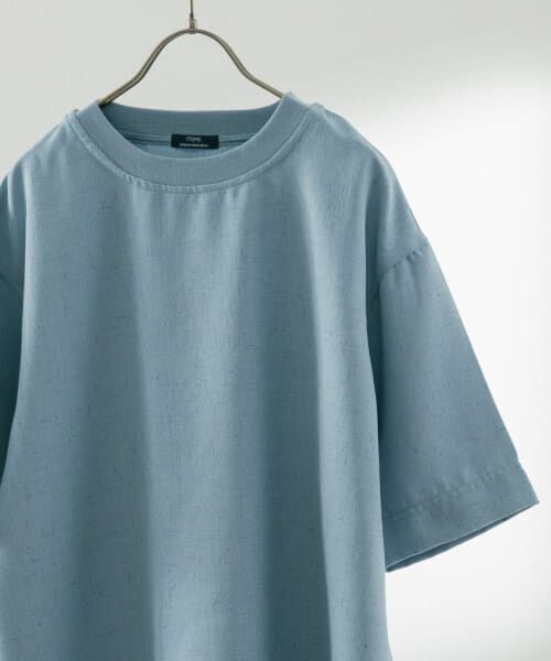＊＊URBAN RESEARCH ITEMS / アーバンリサーチ アイテムズ Tシャツ | リネンライク クルーネック ネップTシャツ（BLU）
