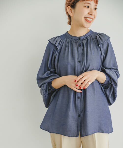 ＊＊URBAN RESEARCH ITEMS / アーバンリサーチ アイテムズ シャツ・ブラウス | チビフリルブラウス（NVY）