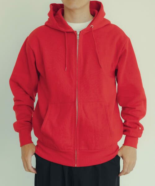 ＊＊URBAN RESEARCH ITEMS / アーバンリサーチ アイテムズ パーカー | Healthknit　Classic Sweat Zip Hoodie（RED）