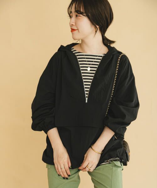 ＊＊URBAN RESEARCH ITEMS / アーバンリサーチ アイテムズ ナイロンジャケット | 『撥水』アノラックフーディー（BLK）