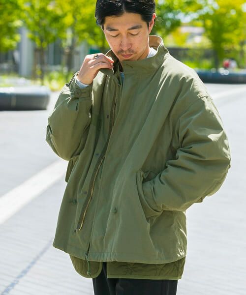 URBAN RESEACH中綿ライナー付 フードレスモッズコート　Lサイズ セール】 中綿ライナー付 フードレスショートモッズ