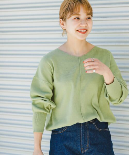 ＊＊URBAN RESEARCH ITEMS / アーバンリサーチ アイテムズ ニット・セーター | 『洗濯可』アウトリンキングVネックニット（MNT）