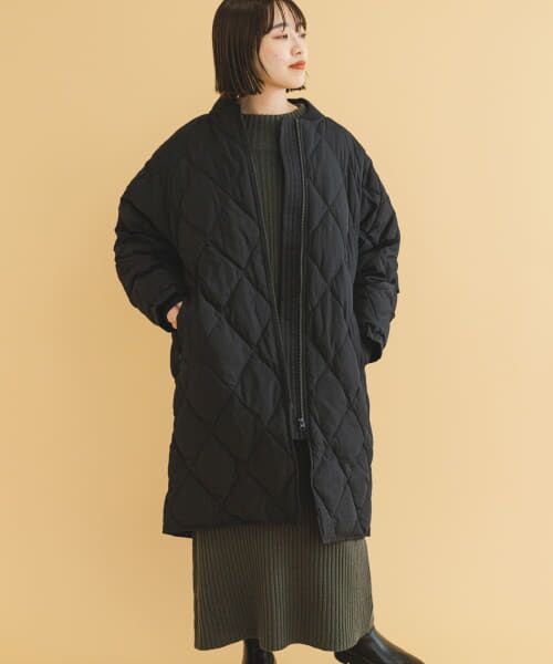 アーバンリサーチゆったりノーカラーキルティングAラインコート♪ nb6421-01_1.jpg