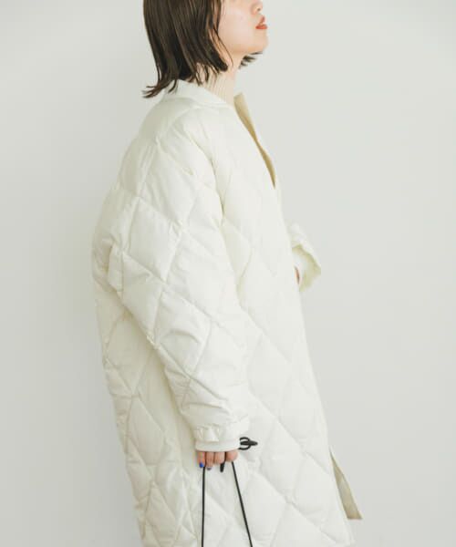 セール】 キルティングノーカラーダウンコート (ダウン セール】 キルティングノーカラーダウンコート (ダウン