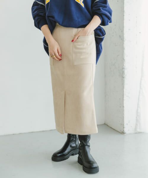 ＊＊URBAN RESEARCH ITEMS / アーバンリサーチ アイテムズ スカート | フェイクスエードタイトスカート（IVO）
