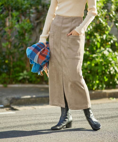 ＊＊URBAN RESEARCH ITEMS / アーバンリサーチ アイテムズ スカート | フェイクスエードタイトスカート（MOC）