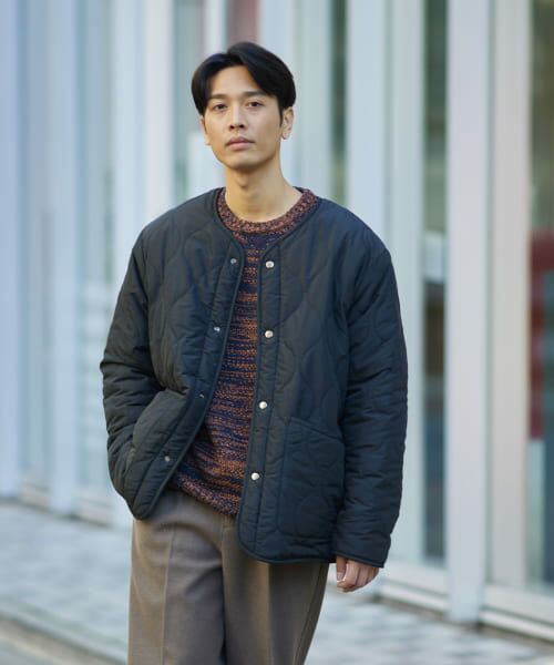 アーバンリサーチ　リバーシブル　ノーカラー ダウンジャケット（ベルト付き） URBAN RESEARCH DOORS / アーバンリサーチ ドアーズ