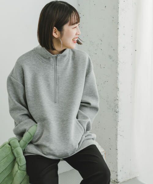 ＊＊URBAN RESEARCH ITEMS / アーバンリサーチ アイテムズ スウェット | ハーフジップスウェット（L.GRY）