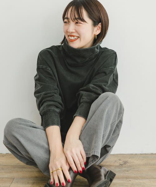 ＊＊URBAN RESEARCH ITEMS / アーバンリサーチ アイテムズ スウェット | ショートタートルネックスウェット（BLK）
