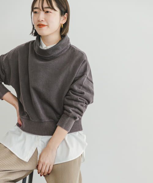 ＊＊URBAN RESEARCH ITEMS / アーバンリサーチ アイテムズ スウェット | ショートタートルネックスウェット（BRN）