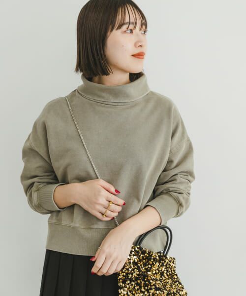 ＊＊URBAN RESEARCH ITEMS / アーバンリサーチ アイテムズ スウェット | ショートタートルネックスウェット（L.KHK）