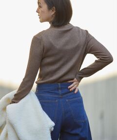 『洗濯可』ウォッシャブルハイネックリブニット
