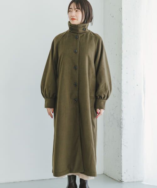【美品】URBAN RESEARCH ステンカラーコート L グリーン URBAN RESEARCH ステンカラーコート サイズ40 オリーブグリーン
