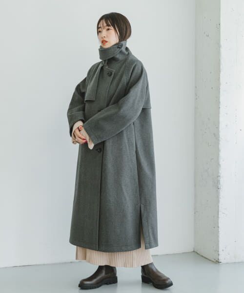 青 ヘリンボーン コート サイズ38 セール】 ヘリンボーンコート （その他アウター）｜＊＊URBAN