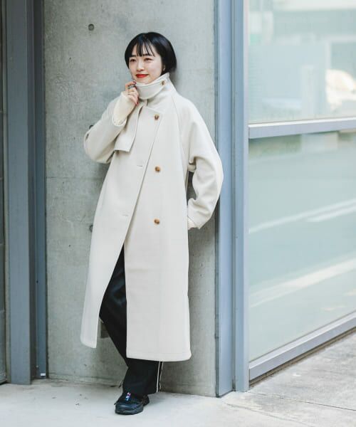 人気✨ yoshie inaba ヘリンボーン ロングコート ゆったり 日本製 セール】 ヘリンボーンコート （その他アウター）｜＊＊URBAN