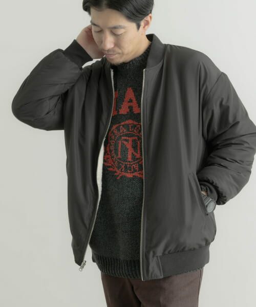 ＊＊URBAN RESEARCH ITEMS / アーバンリサーチ アイテムズ ブルゾン | 裏ボア リバーシブル MA-1（BLK）