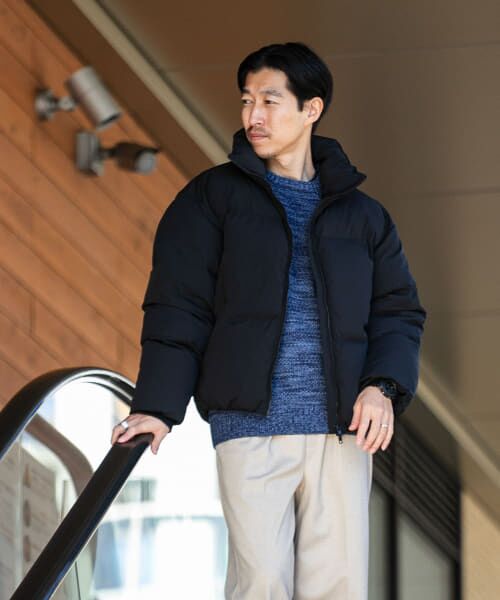 ＊＊URBAN RESEARCH ITEMS / アーバンリサーチ アイテムズ ダウンジャケット・ベスト | 『撥水』高機能 スタンドカラー中綿ブルゾン（BLK）