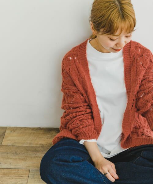 ＊＊URBAN RESEARCH ITEMS / アーバンリサーチ アイテムズ カーディガン・ボレロ | 『洗濯可』ガラアミカーデ(インナーセット)（ORG）