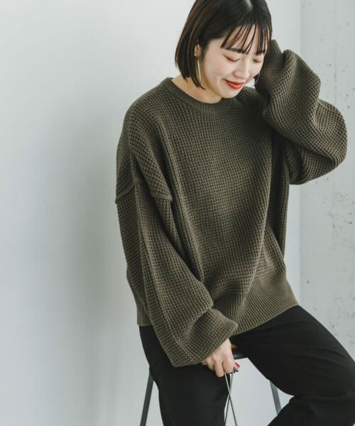 ＊＊URBAN RESEARCH ITEMS / アーバンリサーチ アイテムズ ニット・セーター | ワッフルニットプルオーバー（KHK）
