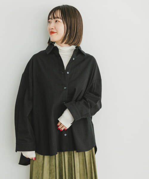 ＊＊URBAN RESEARCH ITEMS / アーバンリサーチ アイテムズ シャツ・ブラウス | 起毛ビッグシャツ（BLK）
