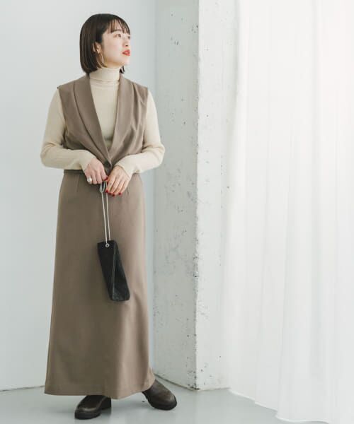 ＊＊URBAN RESEARCH ITEMS / アーバンリサーチ アイテムズ ワンピース | 『セットアップ対応』ウールライクツイルジレセットスカート（GREGE）