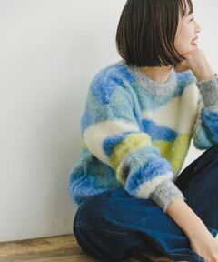 マルチカラーシャギーニット