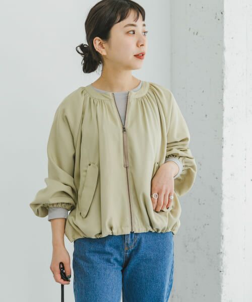 新品タグ付き＊23ss ノーブル NOBLE リネンライクシアーギャザーブルゾン 手洗い可能〉リネン混 シアー ギャザー ブルゾン｜ SHIPS 公式サイト