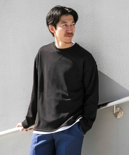 ＊＊URBAN RESEARCH ITEMS / アーバンリサーチ アイテムズ Tシャツ | ドレープリブカットソー+インナー 2セット（BLK）