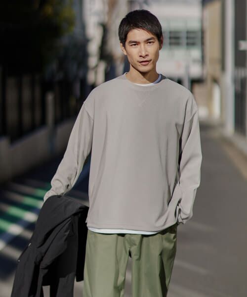 ＊＊URBAN RESEARCH ITEMS / アーバンリサーチ アイテムズ Tシャツ | ドレープリブカットソー+インナー 2セット（GRY）