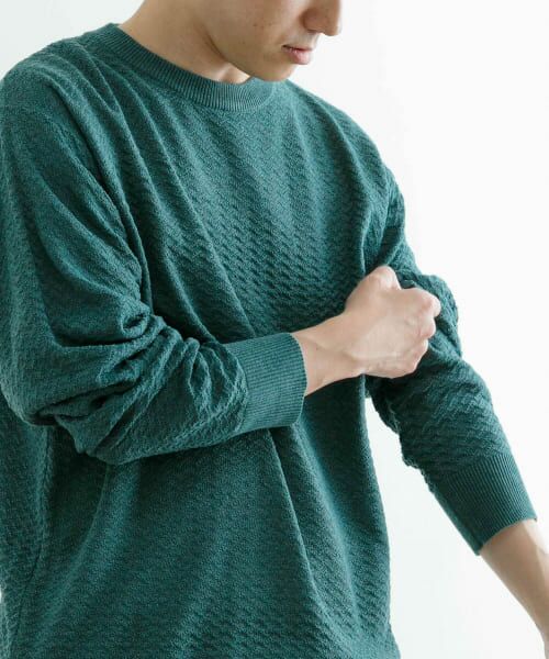 ＊＊URBAN RESEARCH ITEMS / アーバンリサーチ アイテムズ ニット・セーター | クルーネック ジャカードニットプルオーバー（GRN）
