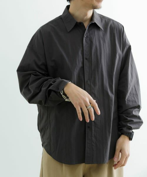 ＊＊URBAN RESEARCH ITEMS / アーバンリサーチ アイテムズ シャツ・ブラウス | タスランナイロン サイドポケット長袖シャツ（CHA）