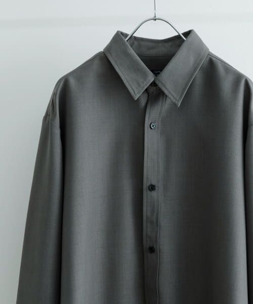 ＊＊URBAN RESEARCH ITEMS / アーバンリサーチ アイテムズ シャツ・ブラウス | ポリエステルトロ ロングスリーブ シャツ（GRY）
